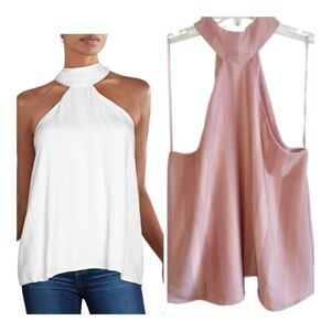 Lucy Paris Pink Halter Top Blouse Sz Large